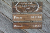 Gifts for grandparents. Grandchildren are a gift from the Lord. Grandparents gift. Grandchildren birthdays. Christmas gift.
