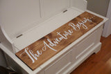 The adventure begins. Our adventure begins. Wood Wedding Signs. Wood Wedding Decor. Rustic sign.