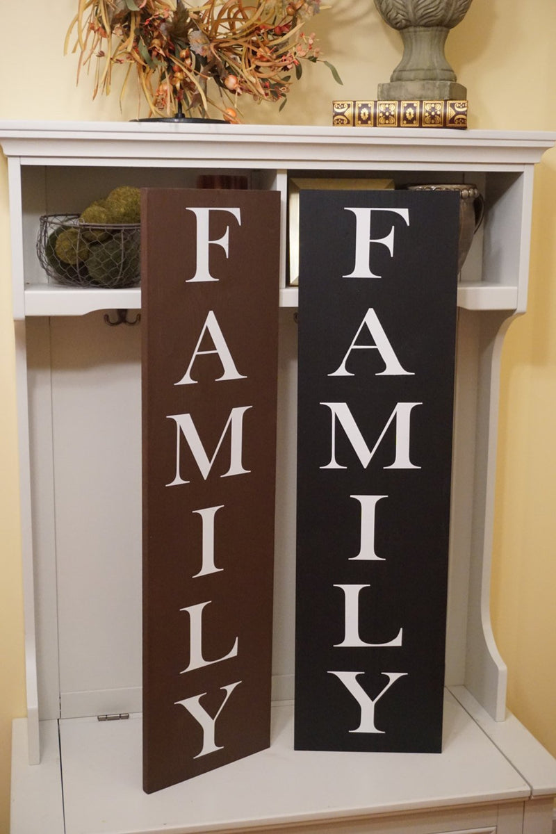 Family sign. Large vertical family sign. Custom family sign. Vertical