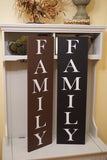 Family sign. Large vertical family sign. Custom family sign. Vertical family sign.