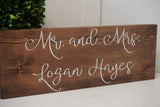 Mr. and Mrs. rustic wedding sign. Rustic wedding decor. Rustic wedding decor.
