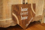 Home sweet home.  Home sweet home plate. Baseball home plate. Personalized home plate. Baseball home decor. Rustic home plate.