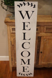 Welcome sign. Large welcome sign. Porch sign. Over sized welcome sign. White washed welcome sign.