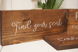 Find your seat table sign. Wedding prop. Wedding sign. Wood sign. Rustic wedding decor.