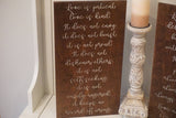 Love is patient love is kind rustic large wood wedding decor. Love never fails wood sign. Wedding aisle decor. 1 Corinthians 13. Rustic sign