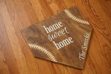 Home sweet home.  Home sweet home plate. Baseball home plate. Personalized home plate. Baseball home decor. Rustic home plate.