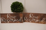 Row Reserved wedding sign. Reserved sign. Wedding prop. Wedding sign. Wood sign. Reserved wood sign. Wedding decor.