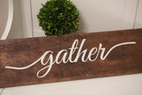 Large rustic wood decor. Gather wood sign. Family wood sign. Blessed wood sign. Love wood sign. Oversize wood signs. Rustic wood signs.