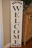 Welcome sign. Large welcome sign. Porch sign. Over sized welcome sign. White washed welcome sign.