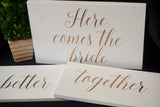 Here comes the bride white wedding sign. Here comes the bride elegant wedding sign. Wedding prop. Flower girl sign. Ring bearer sign.