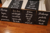 Love Is Patient Love is Kind Wedding Decor. Large 1 Corinthians 13 Wedding Aisle Signs. Wood Wedding Signs. Wood Wedding Decor.