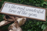 It's the most wonderful time of the year. Christmas wood sign. Framed Christmas sign. It's the most wonderful time of the year wood sign.