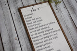Love is patient farmhouse sign. Love never fails farmhouse sign. Love never fails wood sign. 1 Corinthians 13:4-8 farmhouse sign.
