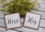 His and Hers farmhouse signs. Farmhouse wedding signs. His and Hers wedding decor. Mr and Mrs farmhouse signs. His and Hers framed signs.