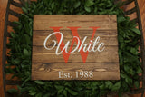 Stained slat family name sign. Family wood sign. Wedding family sign. Family established sign. Stained established sign. Custom wood sign.