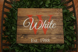 Stained slat family name sign. Family wood sign. Wedding family sign. Family established sign. Stained established sign. Custom wood sign.