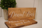 Donut Bar sign. Donut table sign. Rustic donut bar. Wedding table sign. Wedding prop. Wedding sign. Rustic sweets decor.