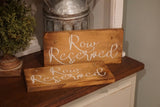 Row Reserved wedding sign. Reserved sign. Wedding prop. Wedding sign. Wood sign. Reserved wood sign. Wedding decor.
