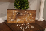Please sign our guest book. Rustic please sign our guest book. Wedding table sign. Wedding prop. Wedding sign. Rustic wedding decor.