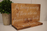 In loving memory of those who are forever in our hearts. Rustic wedding decor. We know you'd still be here today if heaven wasn't so far.