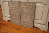 Love is patient. Love is kind.  Wedding decor. Wedding signs. Wedding aisle decor. 1 Corinthians 13. Aisle sign. Ceremony signs.