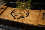 Custom rustic serving platter. Outdoors man tray. Family name personalized tray. Serving tray. Wood tray. Wood serving tray. Hunting tray.
