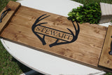Custom rustic serving platter. Outdoors man tray. Family name personalized tray. Serving tray. Wood tray. Wood serving tray. Hunting tray.