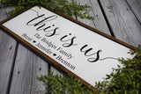 This is us farmhouse sign. Gift for mom. Personalized farmhouse sign. Farmhouse decor. Custom framed sign. Mother's Day gift. Gift for dad.