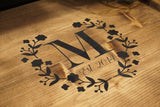 Stove top tray. Initial Stove top tray.  Custom stove tray. Wood stove cover.  Custom stove cover. Custom stove tray. Initial stove tray.