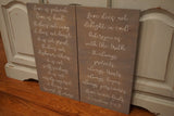 Love is patient. Love is kind.  Wedding decor. Wedding signs. Wedding aisle decor. 1 Corinthians 13. Aisle sign. Ceremony signs.