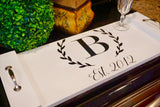 Custom serving platter. Initial personalized tray. Serving tray. Wood tray. Wood serving tray. Wedding serving tray. Custom tray.