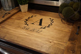 Stove top cover. Initial Stove top tray.  Custom stove tray. Wood stove cover.  Custom stove cover. Custom stove tray. Initial stove tray.