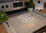 Stove top cover. Wood stove top tray.  Stove organizer. Wood stove cover.  Custom stove cover. Custom stove tray. Stove tray. Stove top.