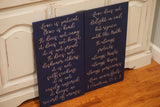 Love is patient love is kind large wood wedding decor. Navy wedding decor. Wedding aisle decor. 1 Corinthians 13. Navy wedding aisle decor.