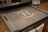 Stove top tray.  Custom stove tray. Wood stove cover.  Custom stove cover. Custom stove tray. Personalized stove tray.