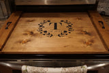 Stove top tray. Initial Stove top tray.  Custom stove tray. Wood stove cover.  Custom stove cover. Custom stove tray. Initial stove tray.