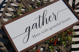Gather sign. Gather wood sign. Fall decor. Kitchen decor. Dinning room decor. Farmhouse decor. Gather here sign. .....