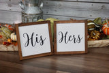 His and Hers farmhouse signs. Farmhouse wedding signs. His and Hers wedding decor. Mr and Mrs farmhouse signs. His and Hers framed signs.