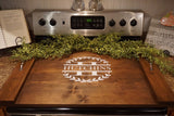 Stove top.  Stove organizer. Stove top cover. Stove top tray.  Custom stove tray. Wood stove cover.  Kitchen decor. Tray organizer.