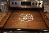 Stove top.  Stove organizer. Stove top cover. Stove top tray.  Custom stove tray. Wood stove cover.  Kitchen decor. Tray organizer.