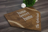 Home sweet home.  Home sweet home plate. Baseball home plate. Personalized home plate. Baseball home decor. Rustic home plate.