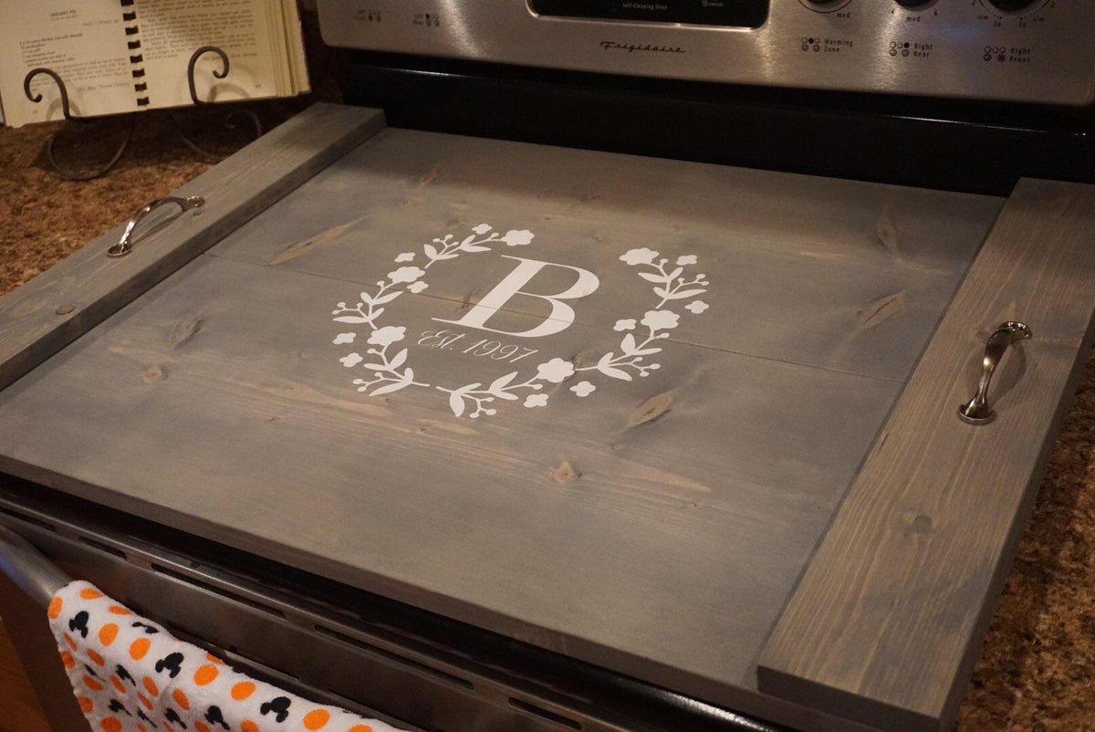 Stove Top Cover Family Gathers Here Gray – Sawyer Custom Crafts