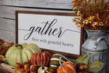 Gather sign. Gather wood sign. Fall decor. Kitchen decor. Dinning room decor. Farmhouse decor. Gather here sign. .....