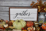 Gather sign. Gather wood sign. Fall decor. Kitchen decor. Dinning room decor. Farmhouse decor. Gather here sign. .....