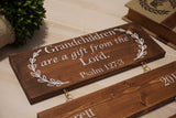 Gifts for grandparents. Grandchildren are a gift from the Lord. Grandparents gift. Grandchildren birthdays. Christmas gift.