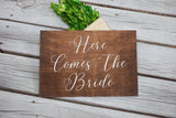 Here comes the bride. Ring bearer sign. Wedding decor. Rustic wedding. Wedding sign. Here she comes. Here comes the bride sign.