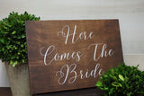 Here comes the bride. Ring bearer sign. Wedding decor. Rustic wedding. Wedding sign. Here she comes. Here comes the bride sign.