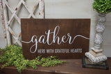 Farmhouse decor. Gather sign. Gather wood sign. Rustic home decor. Kitchen decor. Dinning room decor. Gather here sign. Dinning room decor.