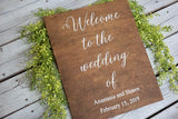 Wedding welcome sign. Welcome to the wedding of wood sign. Rustic welcome sign. Wedding decor. Wedding entry sign. Welcome to our wedding.