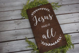 Jesus Paid It All. Christian Sign. Jesus. Rustic Decor. Rustic Sign. Jesus Sign. Easter Sign. Easter Decor. Church Gift. Baptism.